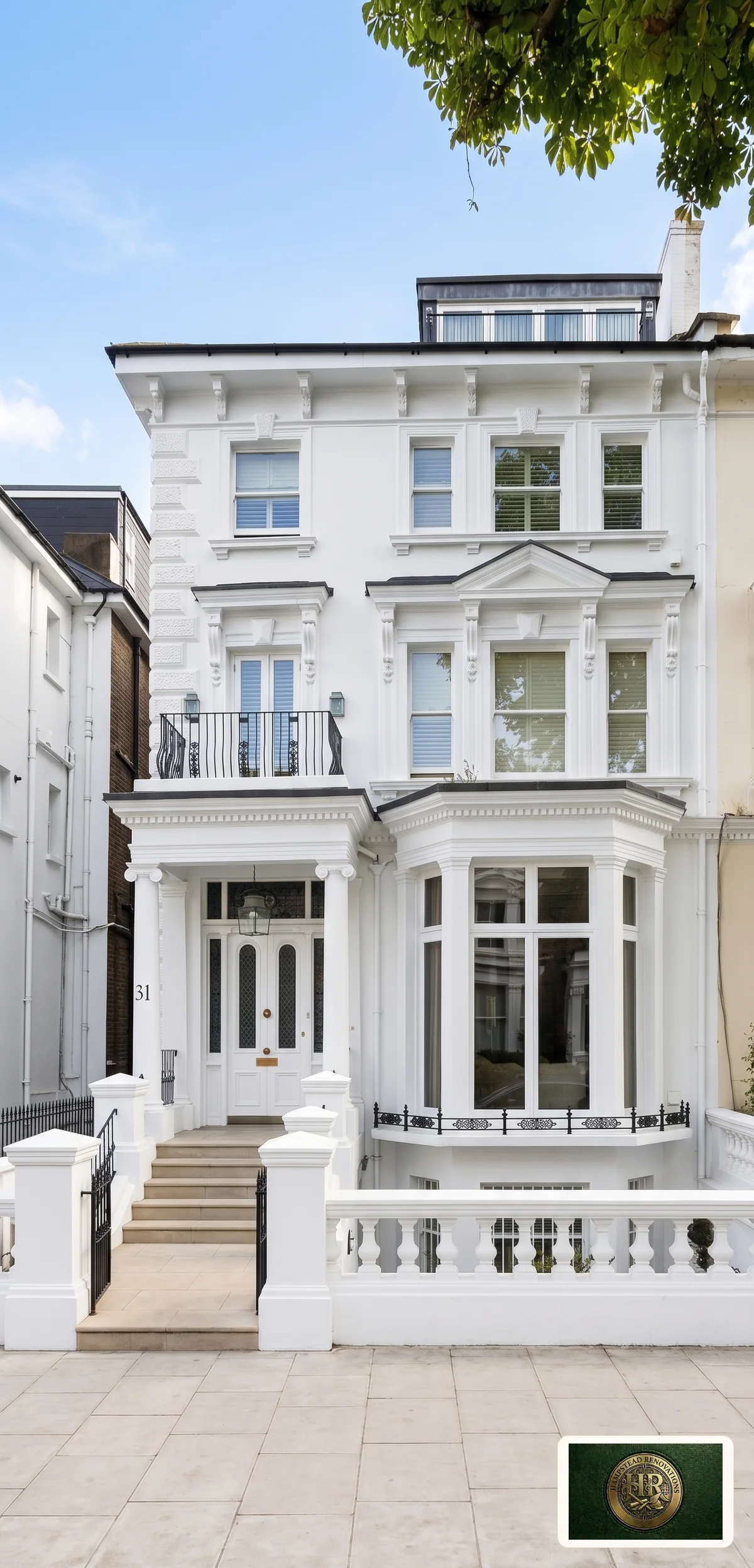 Prime North London townhouse refurbishment exterior by Hampstead Renovations